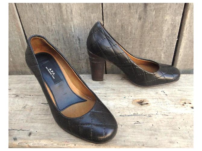 Apc Pumps aus schwarzem Leder 8cm Absatz - Ansicht 3