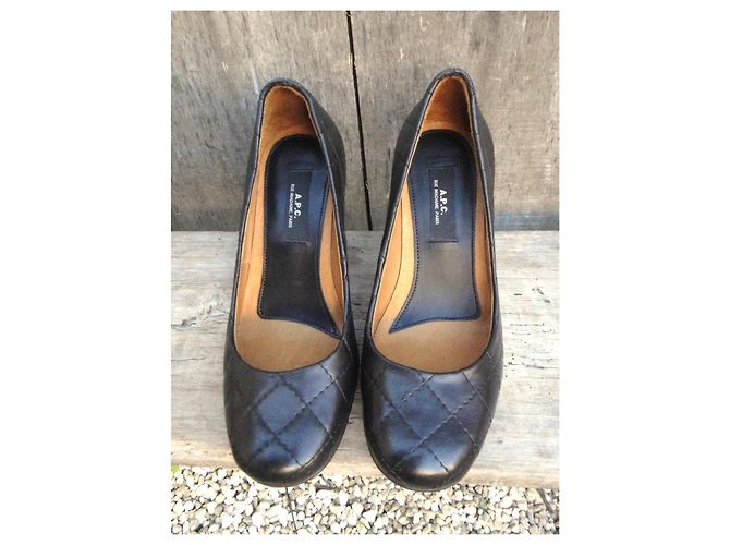 Apc Pumps aus schwarzem Leder 8cm Absatz - Ansicht 4