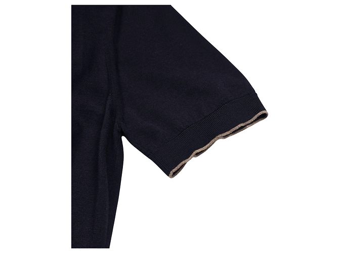 Brunello Cucinelli Pique Short Sleeve Knit Blue - view 3