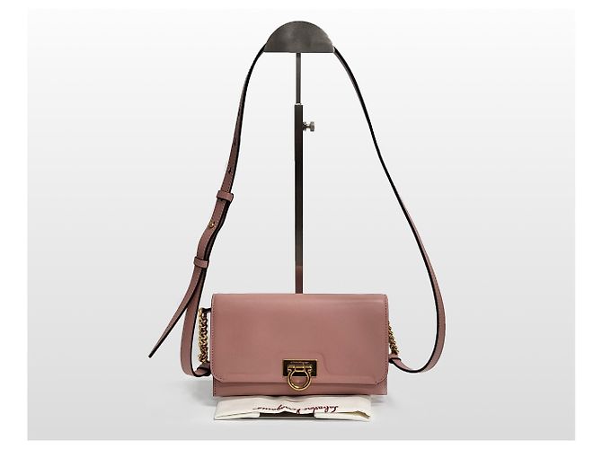 Salvatore Ferragamo Borsa a tracolla Tri-Folio Gancini Marrone - vista 13