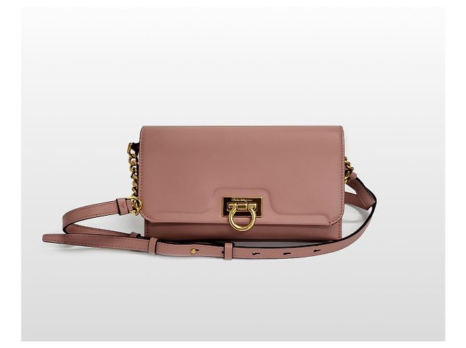 Salvatore Ferragamo Borsa a tracolla Tri-Folio Gancini Marrone - vista 14