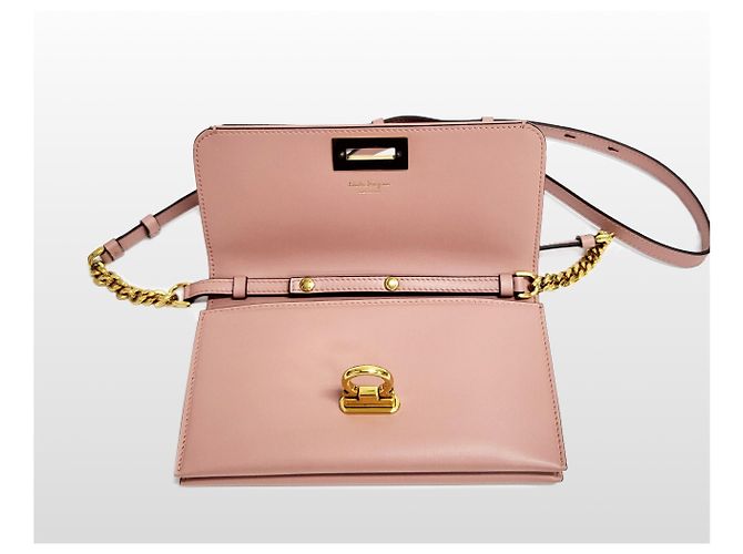 Salvatore Ferragamo Borsa a tracolla Tri-Folio Gancini Marrone - vista 16