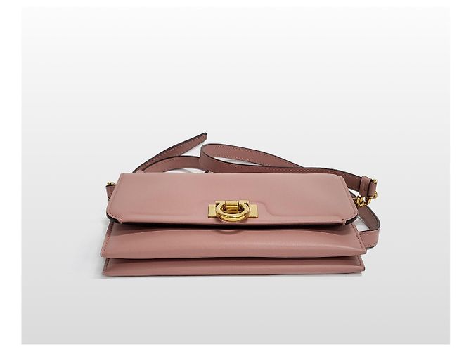 Salvatore Ferragamo Borsa a tracolla Tri-Folio Gancini Marrone - vista 18