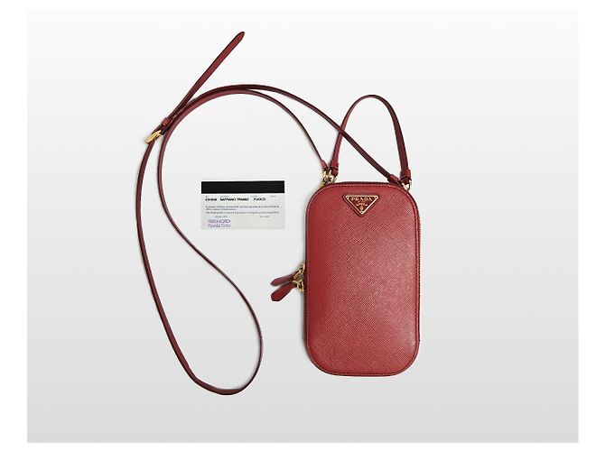 Prada Saffiano Spectrum Mini Crossbody Bag Rosso - vista 13