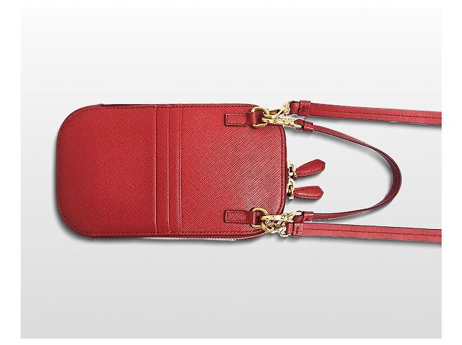 Prada Saffiano Spectrum Mini Crossbody Bag Rosso - vista 18