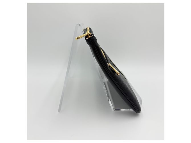 Gucci Clutch in pelle nera Ophidia con tre strisce Nero - vista 5