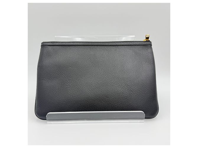 Gucci Clutch in pelle nera Ophidia con tre strisce Nero - vista 6