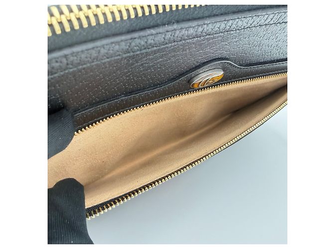 Gucci Clutch in pelle nera Ophidia con tre strisce Nero - vista 8