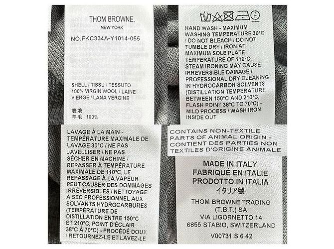Thom Browne Asymmetrischer Arm Band Merinowoll-Cardigan in Hellgrau Braun - Ansicht 10