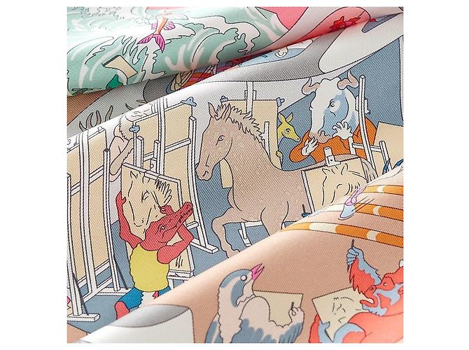 Hermès Foulard in seta per donne Hippica Care Rosa - vista 4