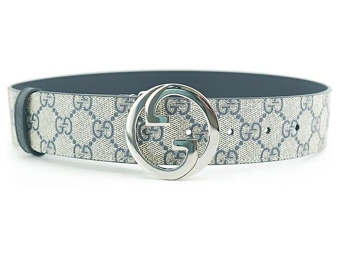 Gucci Damen Gürtel KAAAD aus Canvas Beige Marine Blau - Ansicht 2