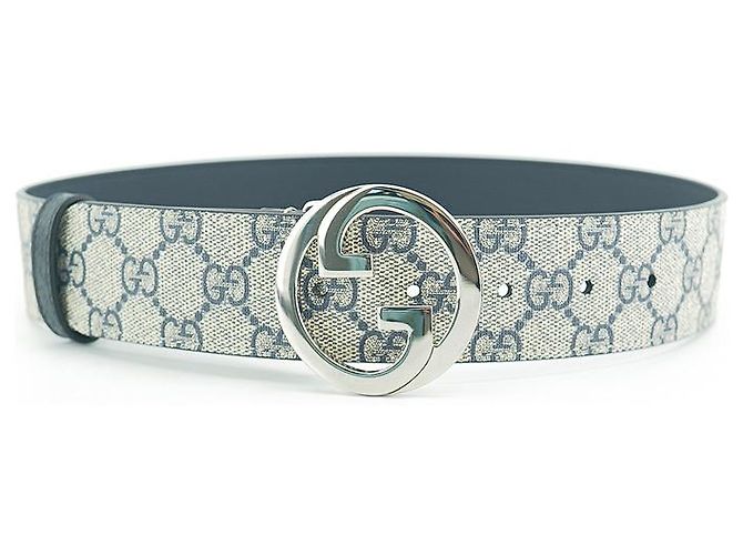 Gucci Damen Gürtel KAAAD aus Canvas Beige Marine Blau - Ansicht 8