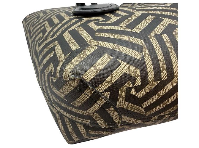 Gucci Borsa shopper reversibile Kaleido GG Supreme Marrone - vista 9