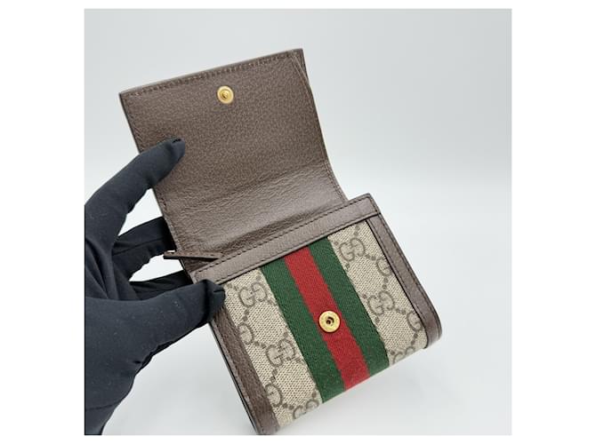 Gucci Tarjetero Ophidia Castaño - vista 7