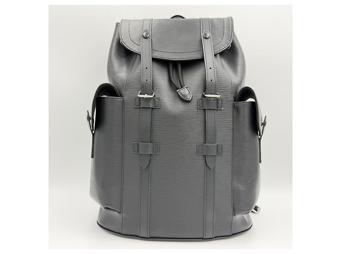 Louis Vuitton Christopher Epée Leder-Rucksack für Männer, ideal für den Außenbereich Schwarz - Ansicht 2
