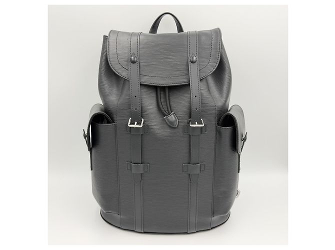 Louis Vuitton Christopher Epée Leder-Rucksack für Männer, ideal für den Außenbereich Schwarz - Ansicht 3