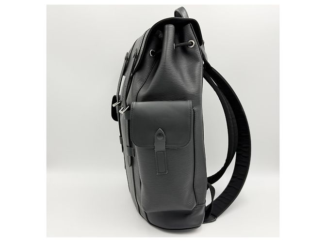 Louis Vuitton Christopher Epée Leder-Rucksack für Männer, ideal für den Außenbereich Schwarz - Ansicht 4