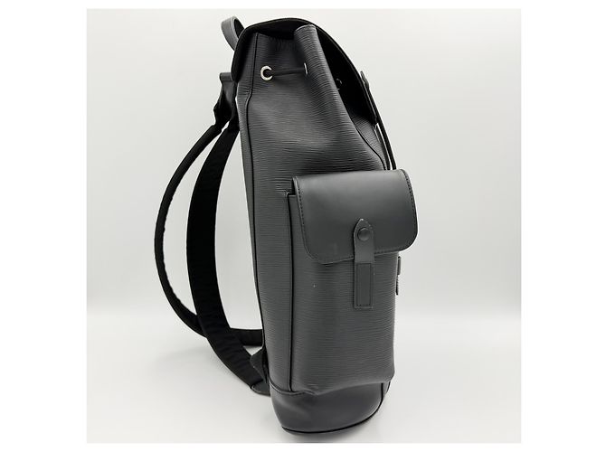 Louis Vuitton Christopher Epée Leder-Rucksack für Männer, ideal für den Außenbereich Schwarz - Ansicht 5