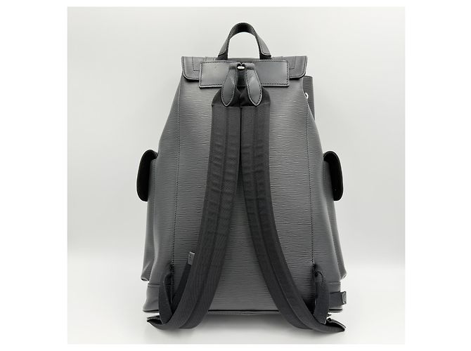 Louis Vuitton Christopher Epée Leder-Rucksack für Männer, ideal für den Außenbereich Schwarz - Ansicht 6