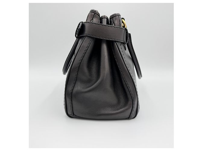 Gucci Borsa da corsa in pelle di vitello, borsa tote in pelle nera Nero - vista 3