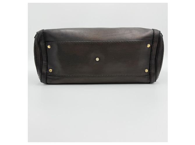 Gucci Borsa da corsa in pelle di vitello, borsa tote in pelle nera Nero - vista 6