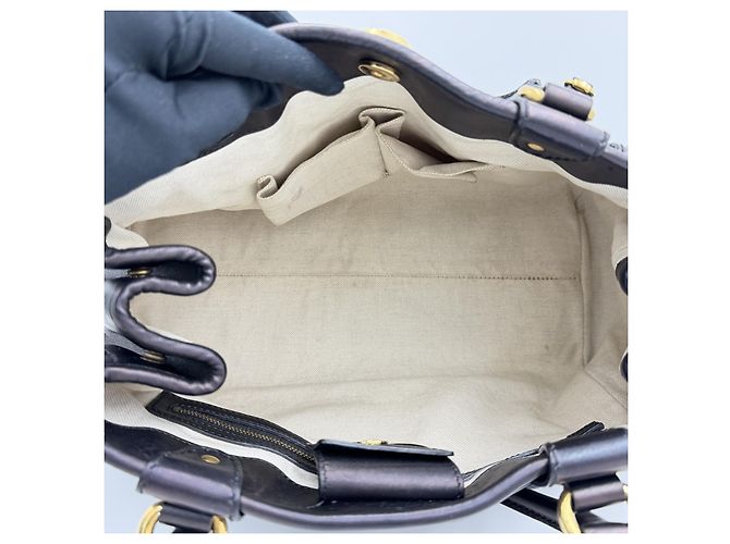 Gucci Borsa da corsa in pelle di vitello, borsa tote in pelle nera Nero - vista 7