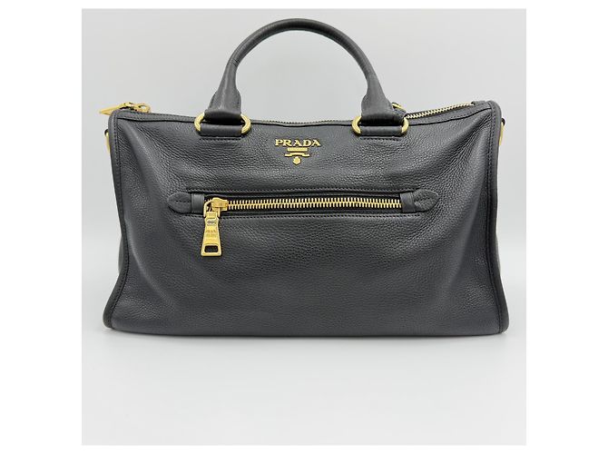 Prada Borsa tote in vitello daino dorato Nero - vista 3
