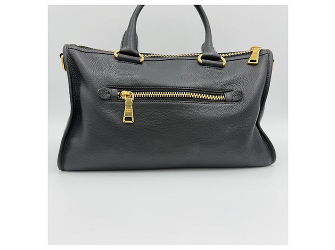 Prada Borsa tote in vitello daino dorato Nero - vista 6