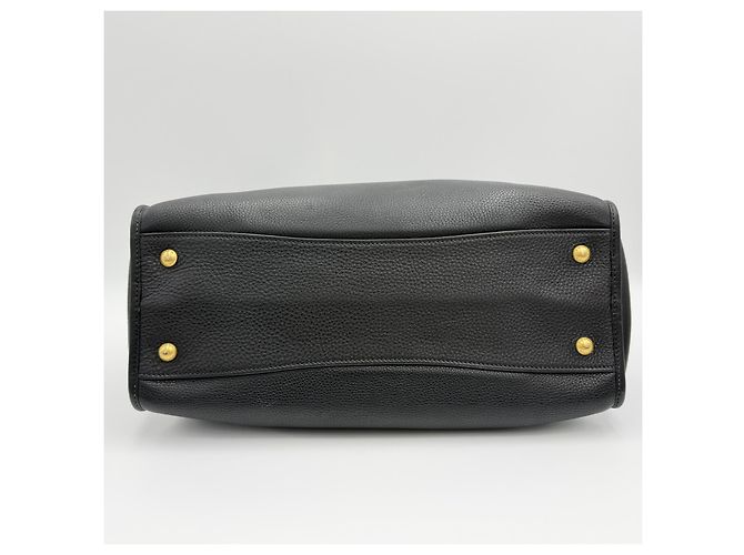 Prada Borsa tote in vitello daino dorato Nero - vista 7