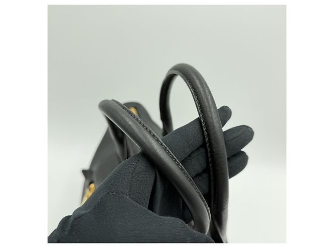 Prada Borsa tote in vitello daino dorato Nero - vista 8