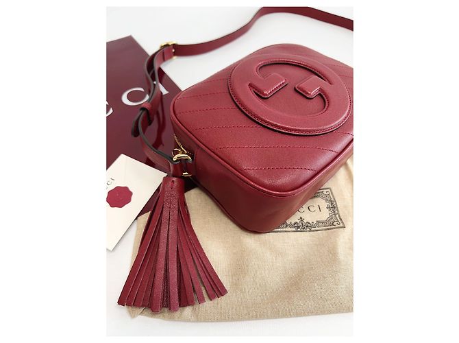 Gucci Borsa a tracolla mini Blondi con frange vino Rosso - vista 4