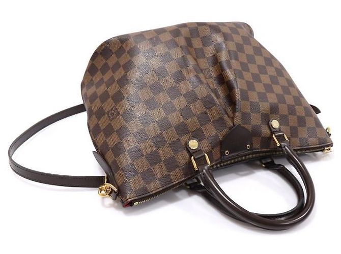 Louis Vuitton Siena MM Tote Canvas Damier Ebene Marrone - vista 3