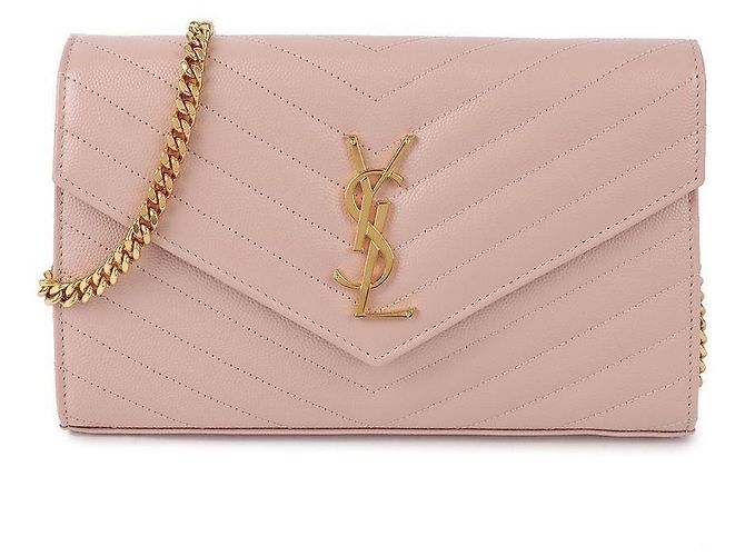 Saint Laurent Portafoglio con catena classico Rosa - vista 3
