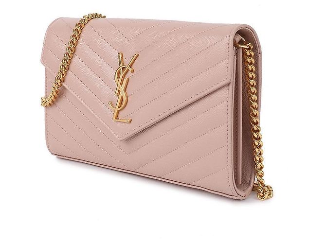 Saint Laurent Portafoglio con catena classico Rosa - vista 4
