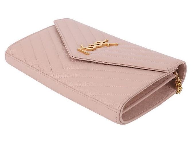 Saint Laurent Portafoglio con catena classico Rosa - vista 6