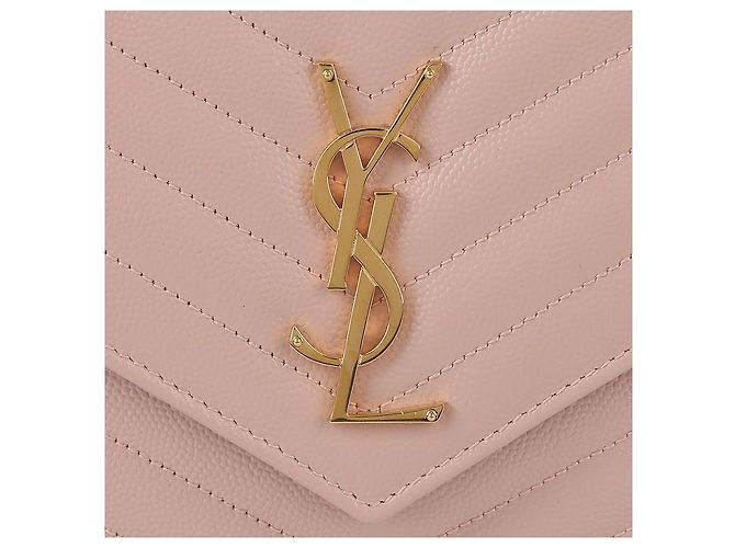 Saint Laurent Portafoglio con catena classico Rosa - vista 9