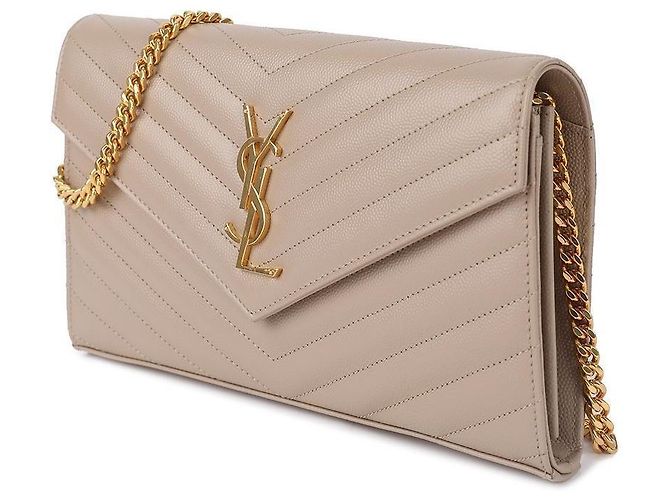 Saint Laurent Portafoglio con catena classico Marrone - vista 4