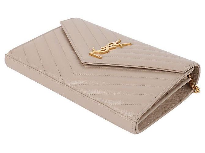 Saint Laurent Portafoglio con catena classico Marrone - vista 6