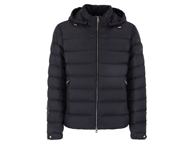 Moncler Arneb Hooded Short Down Jacket Blue - view 4