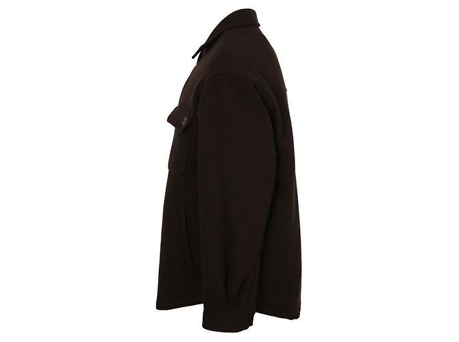 Céline Triomphe besticktes Wollflanell-Overshirt Schwarz - Ansicht 4