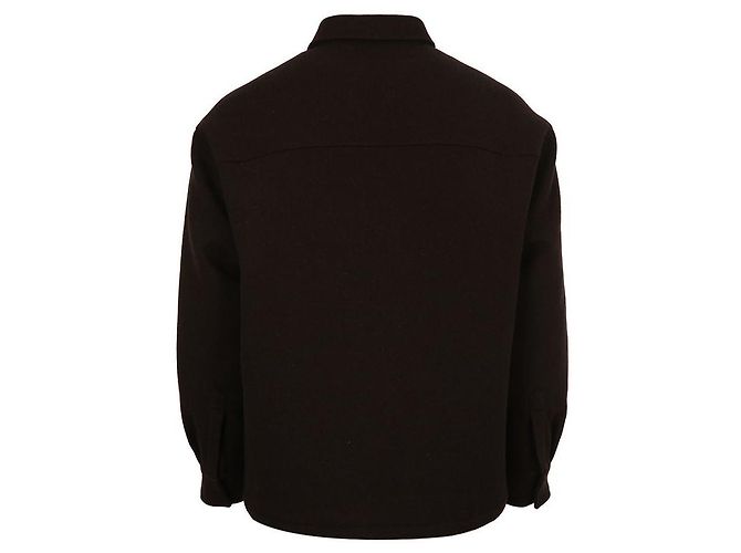 Céline Triomphe besticktes Wollflanell-Overshirt Schwarz - Ansicht 6