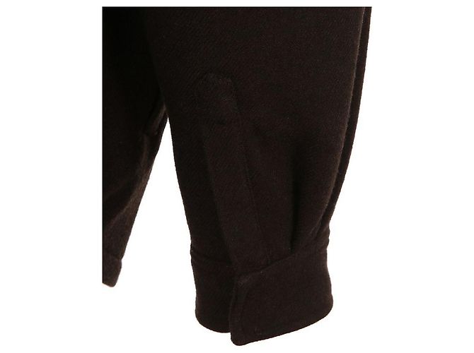Céline Triomphe besticktes Wollflanell-Overshirt Schwarz - Ansicht 8