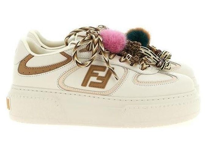 Fendi Baskets Charm en Cuir à Plateforme Basse - vue 4