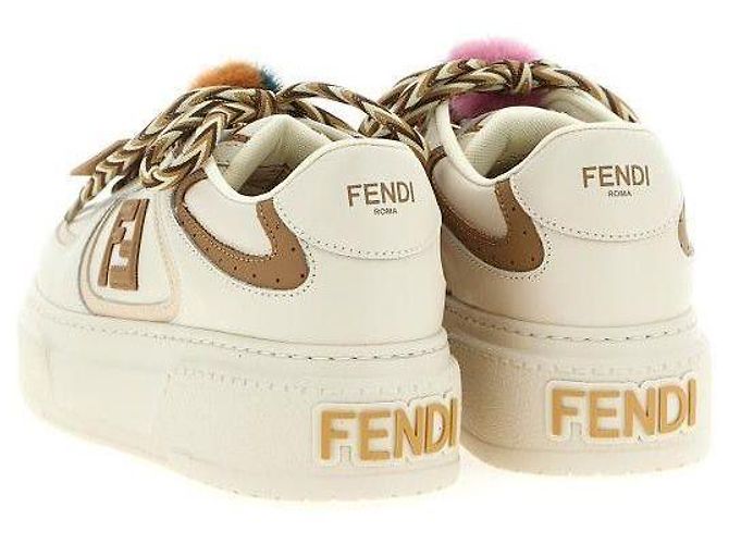 Fendi Baskets Charm en Cuir à Plateforme Basse - vue 7