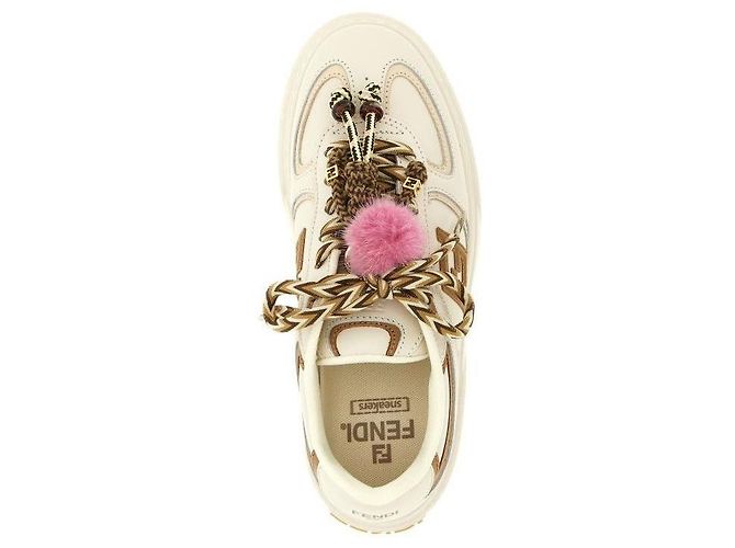 Fendi Baskets Charm en Cuir à Plateforme Basse - vue 8