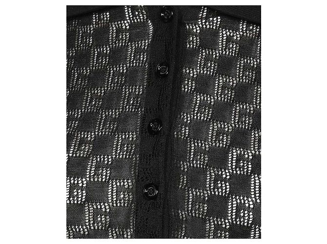 Gucci Polo de mezcla de algodón y seda Negro - vista 6