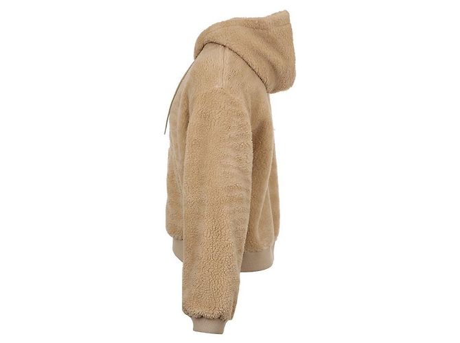 Céline Giacca con cappuccio in pile Triomphe Marrone - vista 4