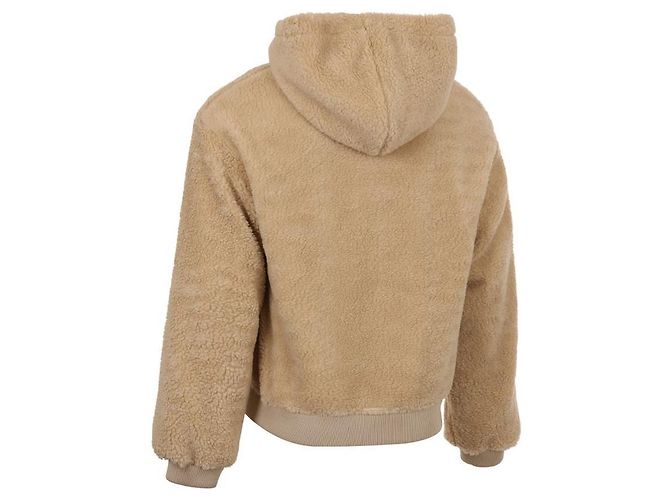 Céline Giacca con cappuccio in pile Triomphe Marrone - vista 5