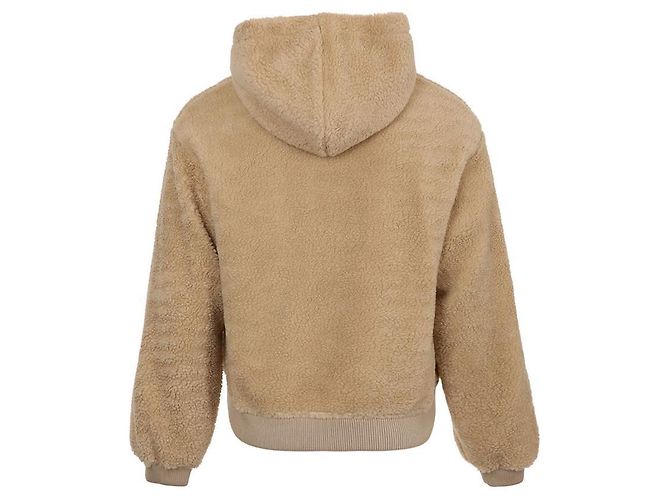 Céline Giacca con cappuccio in pile Triomphe Marrone - vista 6