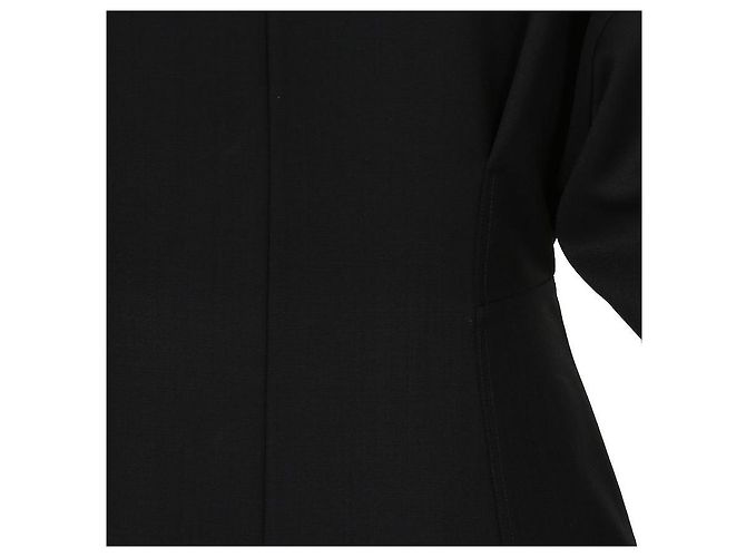 Céline Vestido de lana negra Trionf con botón Negro - vista 10
